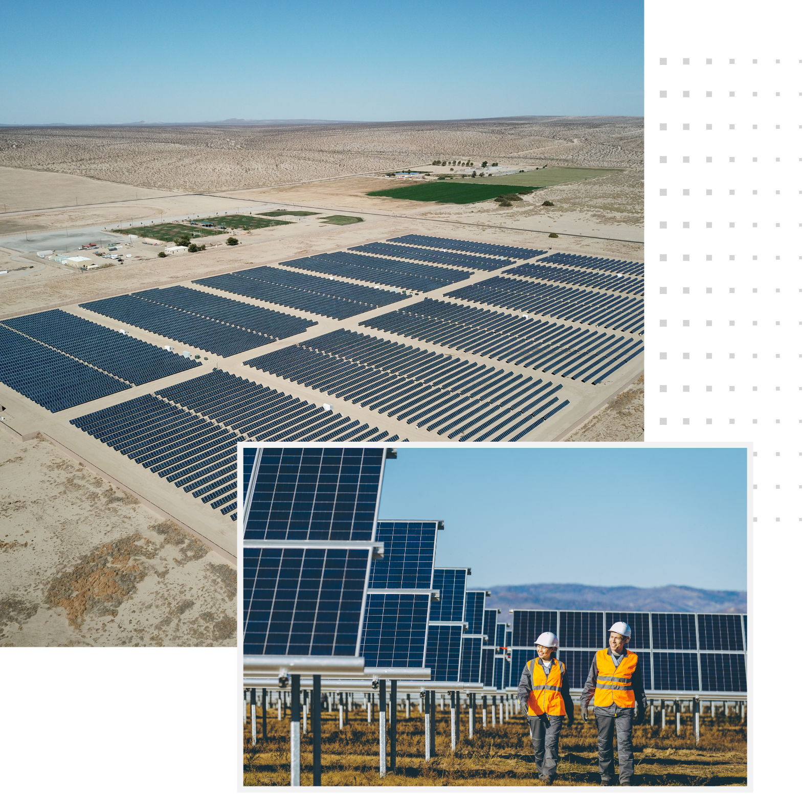 Men working in solar fields